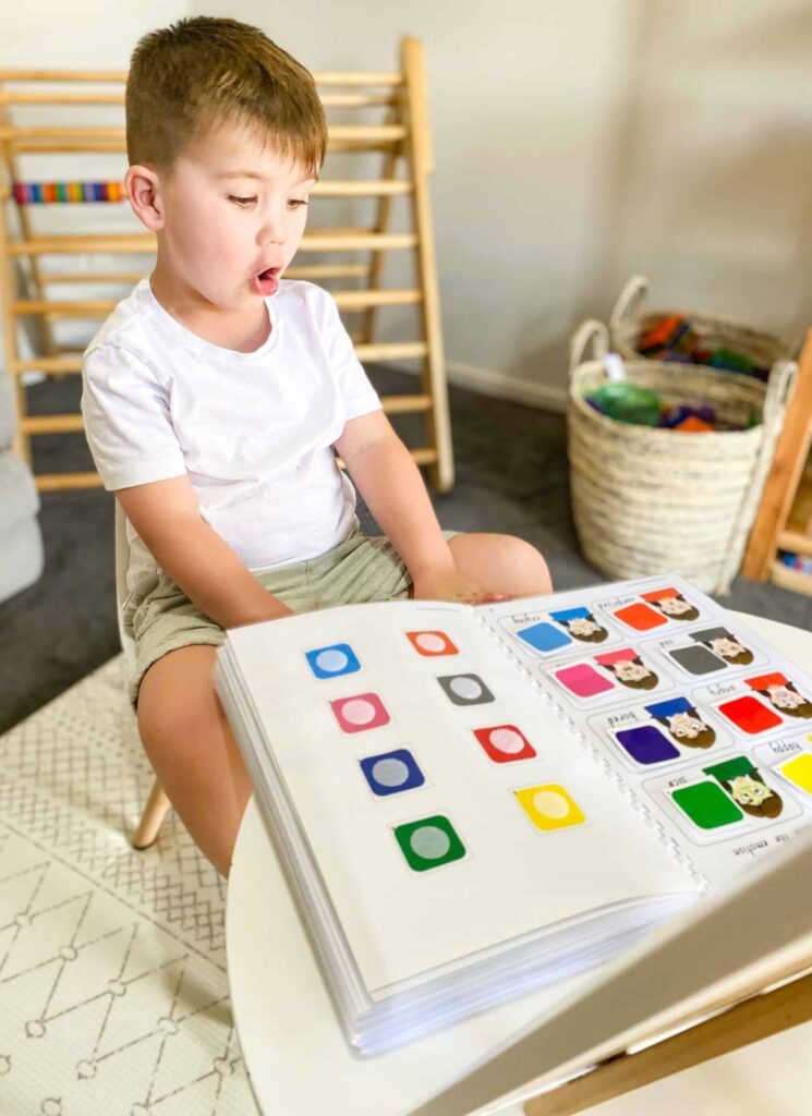 Child using busy book