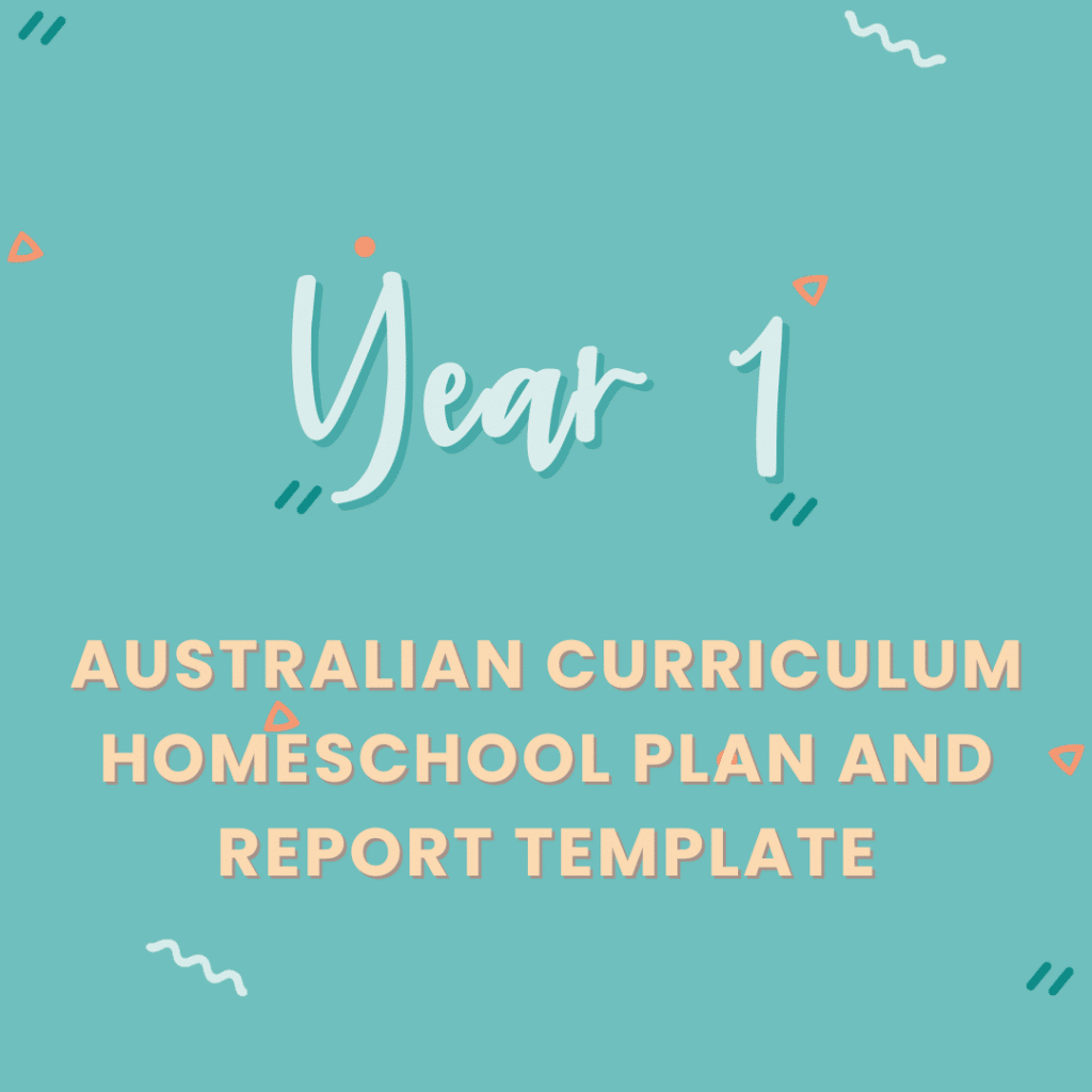 Australian Curriculum Year One Homeschool Plan and Report Template